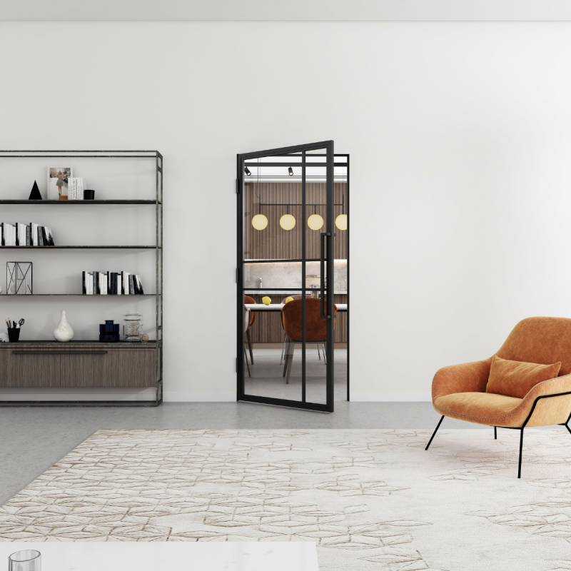 Binnendeur Staal en Glas 6 vaks modern Standaard Maten
