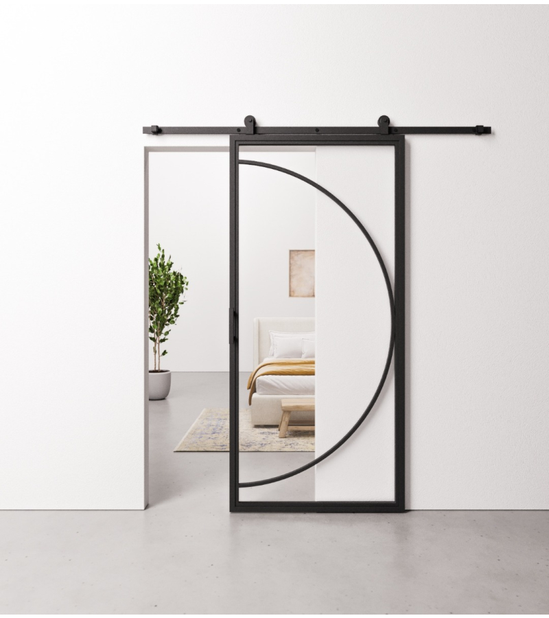 Schuifdeur Staal en Glas Round