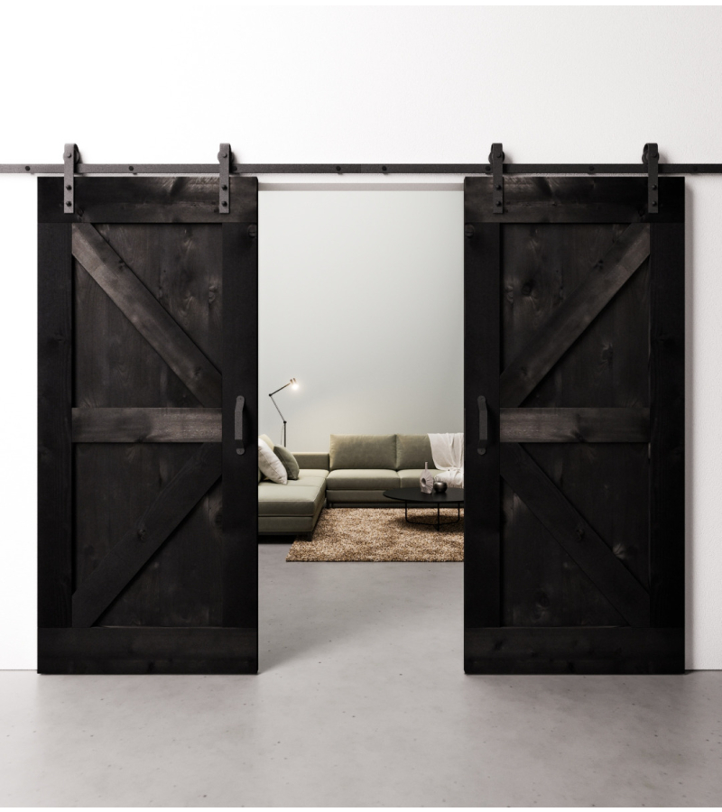 Dubbele Loftdeuren Steigerhout Vintage Zwart