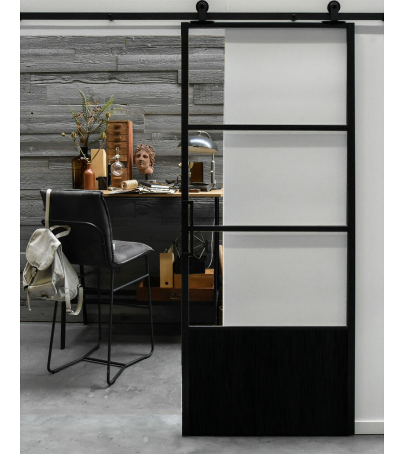 Schuifdeur Aluminium en Glas met kickplate