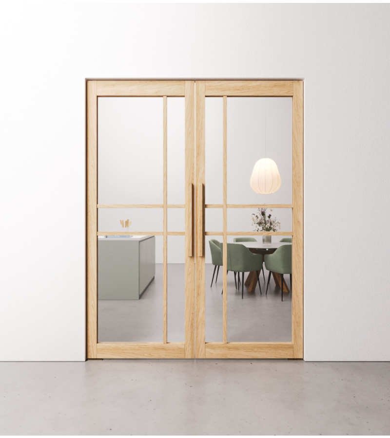 Dubbele Eiken Taatsdeur 6 vaks modern op maat gemaakt