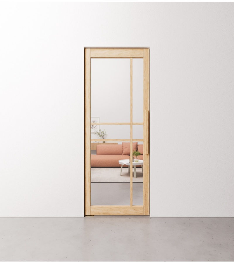 Eiken taatsdeur 6 vaks modern op maat gemaakt