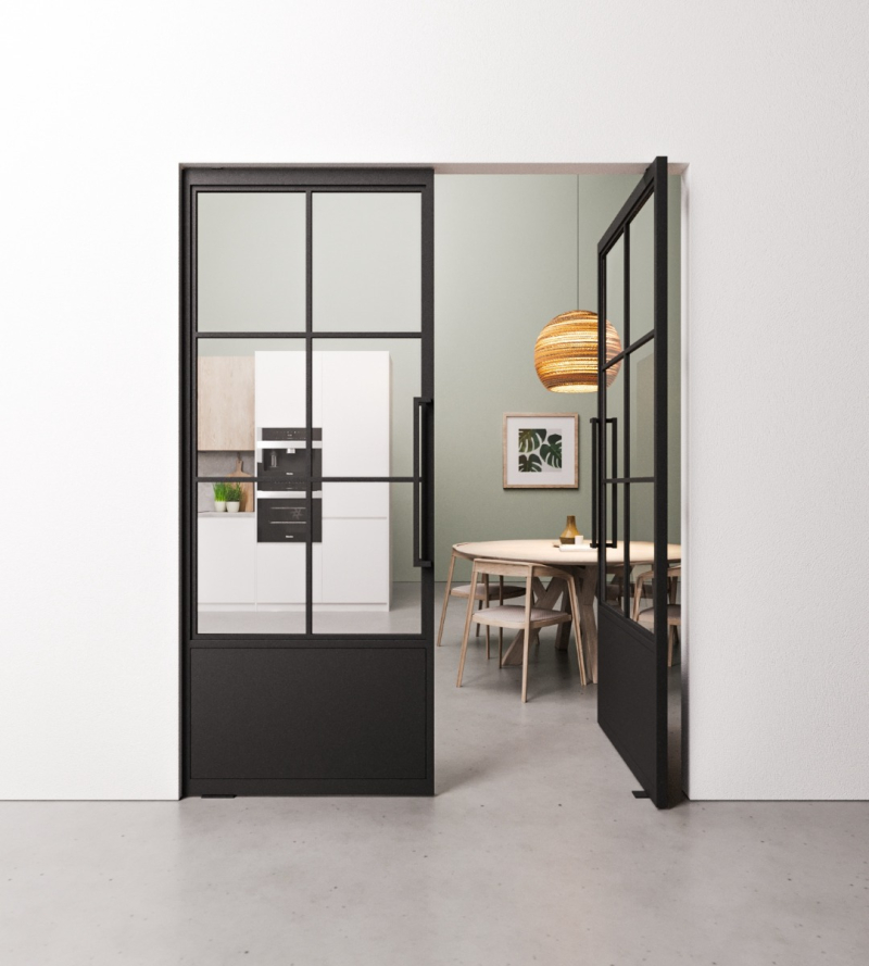 Dubbele Taatsdeur 6 vaks met kickplate op maat gemaakt