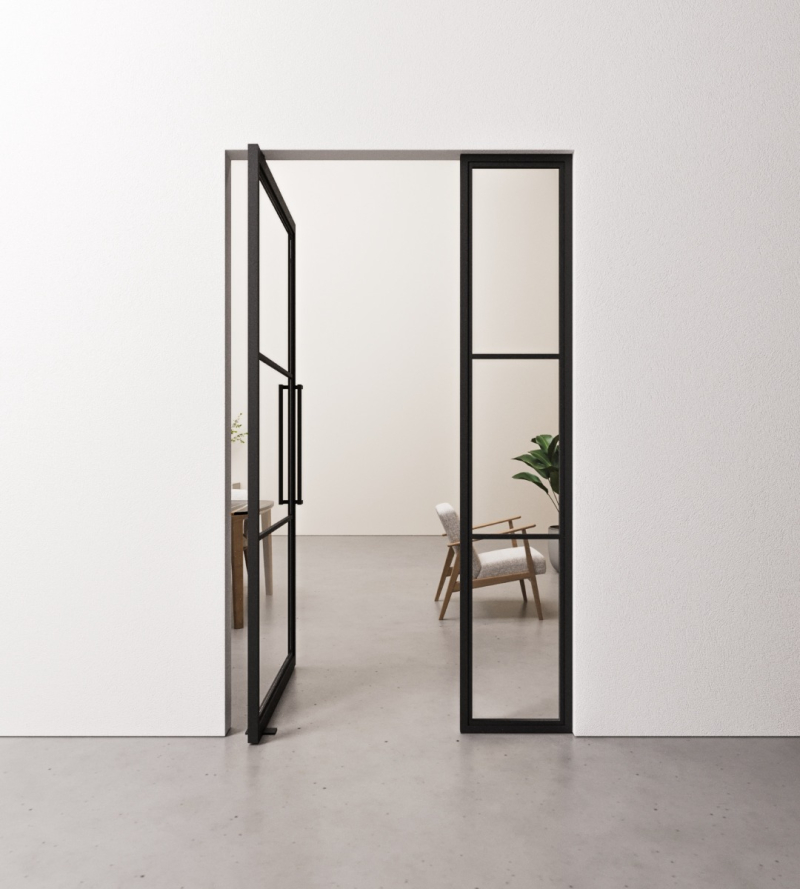 Taatsdeur 3 vaks met zijpanelen op maat gemaakt