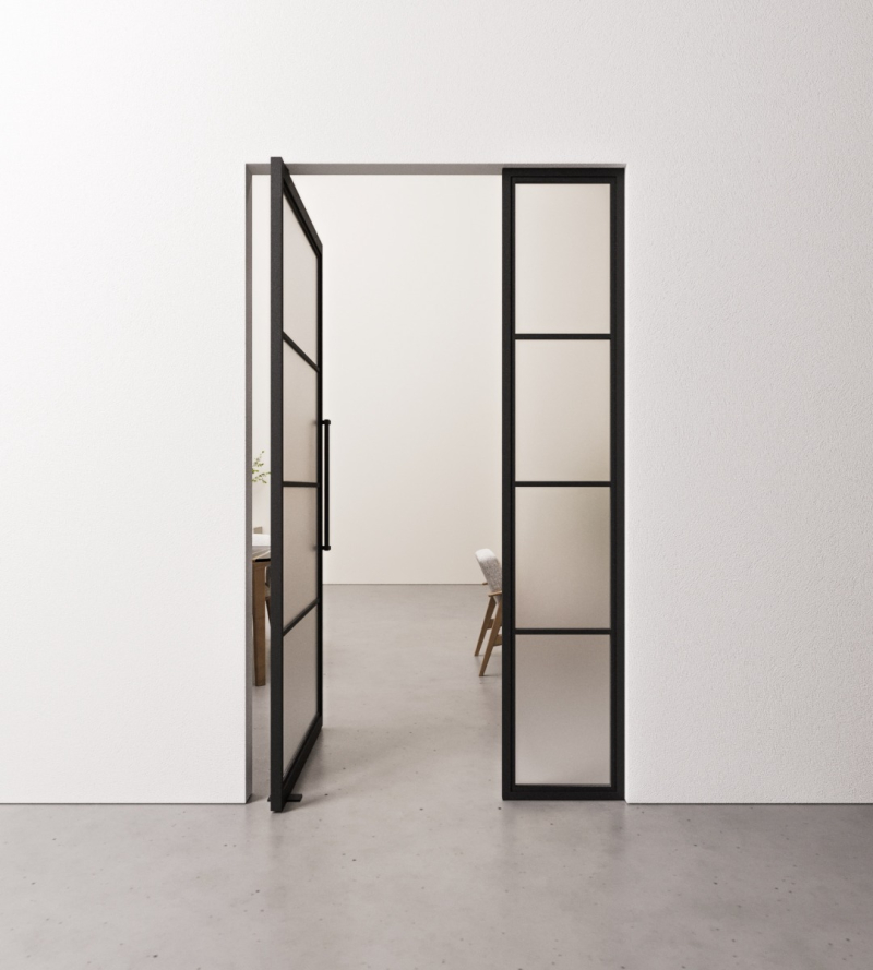 Taatsdeur 4 vaks met zijpanelen op maat gemaakt