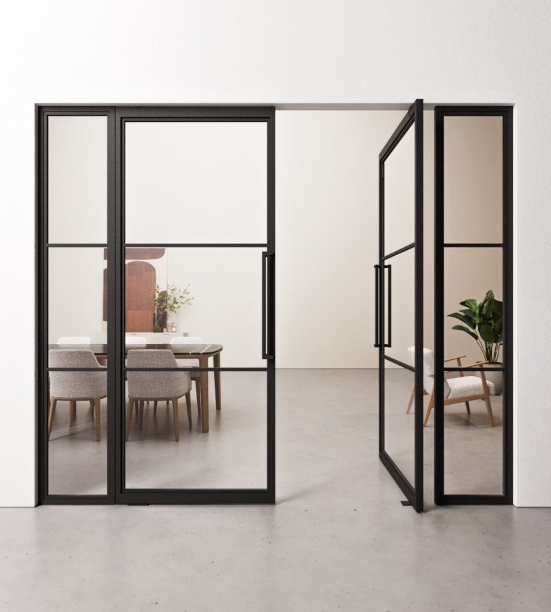 Dubbele Taatsdeuren 3 vaks met zijpanelen op maat gemaakt