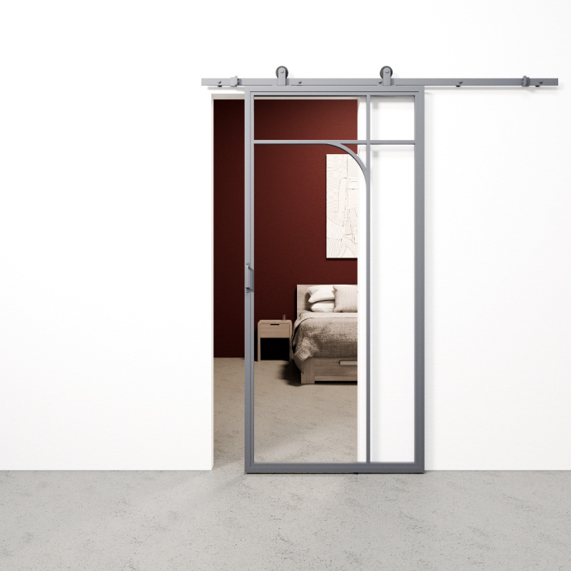 Schuifdeur staal en glas Classic Arc ijzergrijs