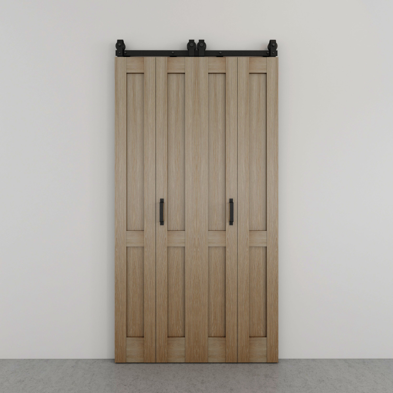 Complete dubbele vouwdeurenset - eiken naturel